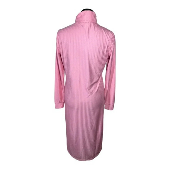 NSR LONG SLEEVE SHINNY  RIBBED TURTLENECK DRESS IN DUSTY PINK NWOT - Picture 5 of 8